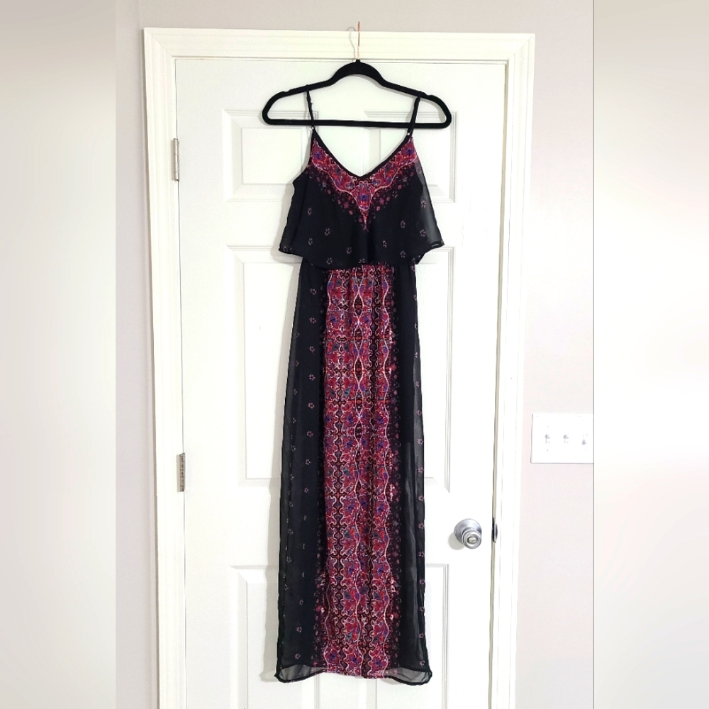Y2K WHIMSYGOTH Floral Ruffle top Maxi‎ dress size XS